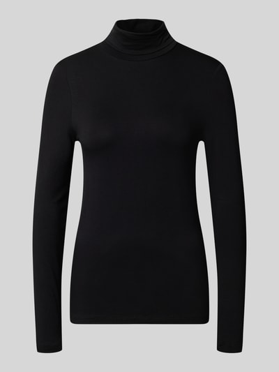 Produktfoto, Longsleeve mit Rollkragen von Christian Berg Woman, Schwarz, Viskose-Mix, gerader Schnitt, glatte Textur, Rückenlänge 60 cm
