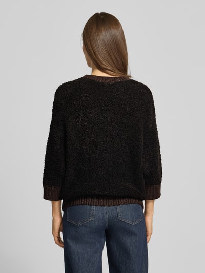 Rich & Royal Gebreide pullover met ribboorden Donkerbruin - 5