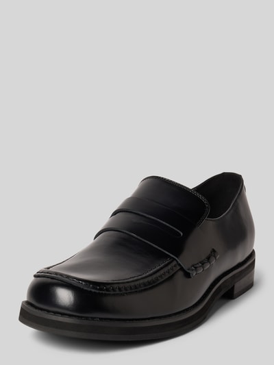 Guess Loafers aus Leder-Mix mit Logo-Applikation Modell 'Bart' Black 1