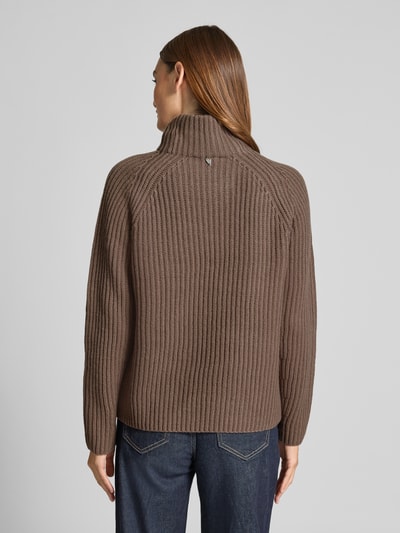 MOS MOSH Sweter z dzianiny ze stójką model ‘Thyra’ Szarobrązowy 5