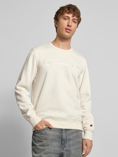 CHAMPION Sweatshirt mit Label-Stitching und Rundhalsausschnitt Offwhite 3