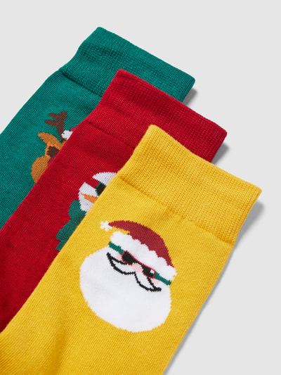 JACK & JONES Socken im 3er-Pack in Geschenkbox Modell 'COOL XMAS' Rot 2