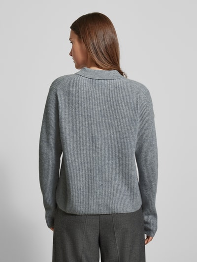 Fynch-Hatton Kurtka z dzianiny z kaszmiru z wykładanym kołnierzem Jasnoszary melanż 5