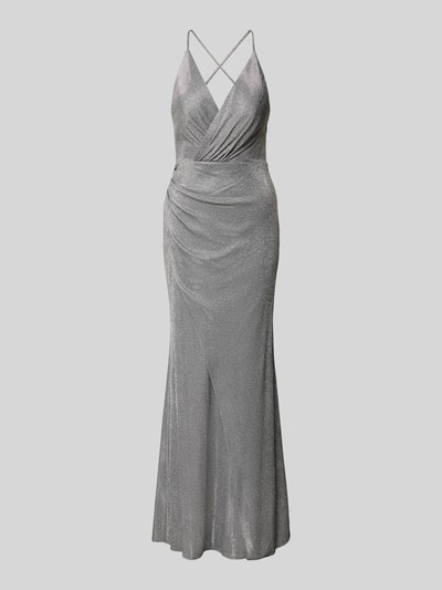 Luxuar Abendkleid mit Raffungen Silber 2