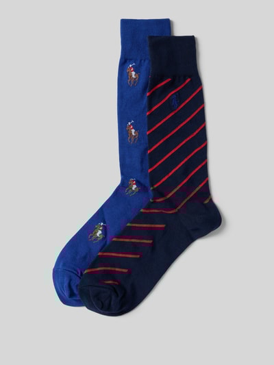 Polo Ralph Lauren Underwear Sokken met labeldetails in een set van 2 paar Marineblauw - 1