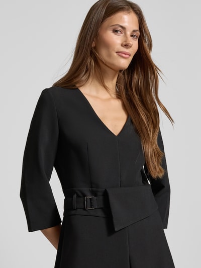 Rinascimento Knielanges Cocktailkleid mit V-Ausschnitt Black 3