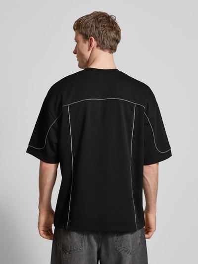 REVIEW Oversized T-Shirt mit Label-Print Black 5