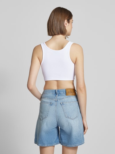 Calvin Klein Jeans Bralette mit Label-Patch und V-Ausschnitt Weiss 5