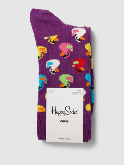 Happy Socks Socken mit Motiv-Print Modell 'RUBBER DUCK' Lila 3