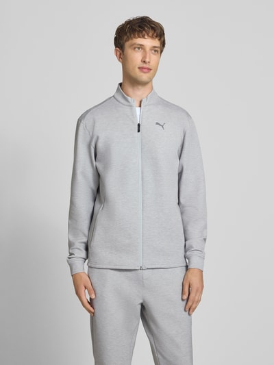 PUMA Performance Bluza rozpinana ze stójką i logo Jasnoszary melanż 4