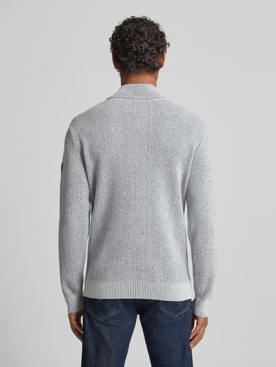 Tom Tailor Regular Fit Troyer aus Baumwoll-Mix Offwhite Melange 5