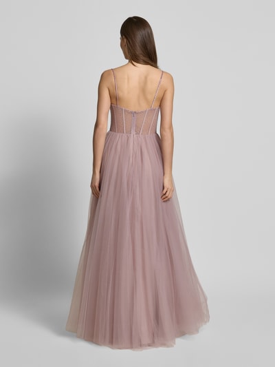 Mascara Abendkleid mit Zier- und Strasssteinbesatz Mauve 5