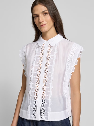 Copenhagen Muse Blusentop mit Spitze und verdeckter Knopfleiste Offwhite 3