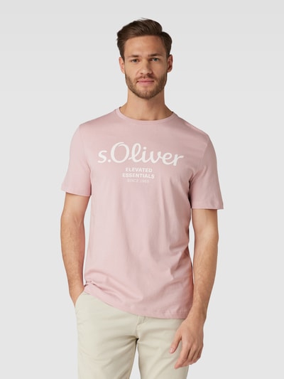 s.Oliver RED LABEL T-shirt z nadrukiem z logo Różowy 4