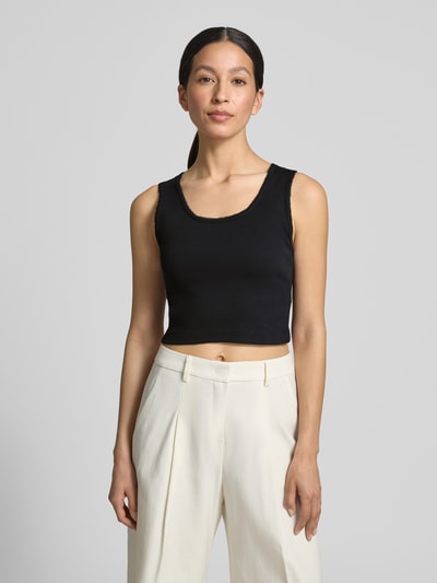 DRYKORN Top o kroju slim fit z ozdobną lamówką model 'Tiora' Czarny 4