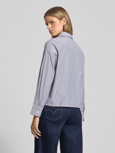 Pieces Bluzka koszulowa o kroju regular fit z bawełny z wiązaniem gorsetowym model ‘FABRIELLA’ Błękitny 5