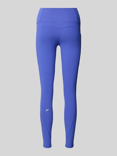 Produktfoto, Slim Fit Leggins mit breitem Bund Modell 'OASIS' von Fabletics in kräftigem Blau, elastischer Material-Mix, glatte Struktur, Beintaschen