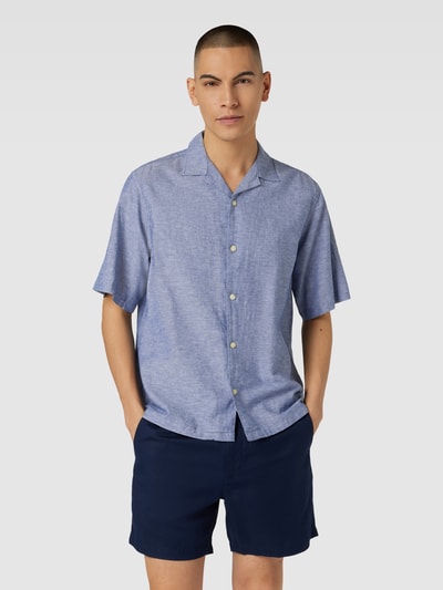 Jack & Jones Premium Vrijetijdsoverhemd met linnen en streepmotief, model 'SUMMER' Donkerblauw - 4