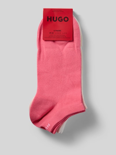 Produktfoto, Sneaker-Socken aus Baumwoll-Mix im 6er-Pack Modell '6PAS UNI CC W' von HUGO, Optik: Unifarben, Label-Schriftzug, Bundabschluss: Elastisch, Multipack: 6er-Pack, Materialverarbeitung: Feinstrick, Damen, Material: Baumwoll-Mix