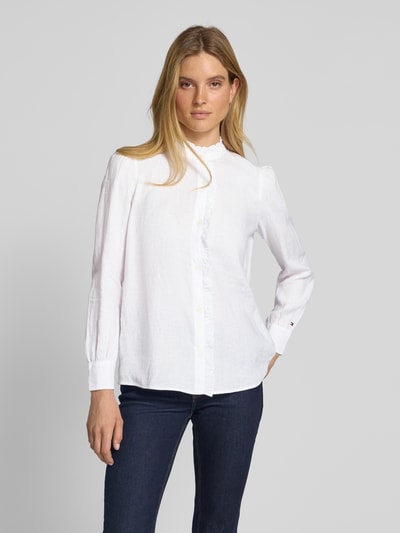 Tommy Hilfiger Relaxed Fit Bluse aus reinem Leinen Weiss 4