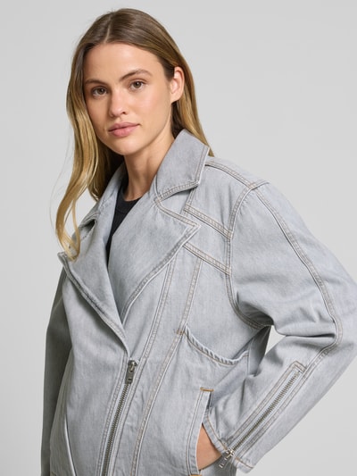 Iro Oversized Jeansjacke mit Eingrifftaschen Hellgrau 3