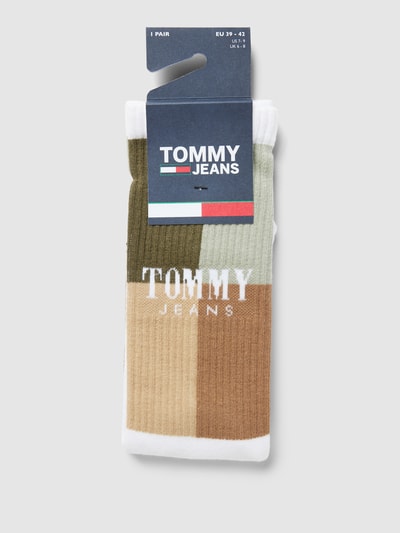 Tommy Jeans Skarpety z detalami z logo model ‘COLORBLOCK’ Khaki 3