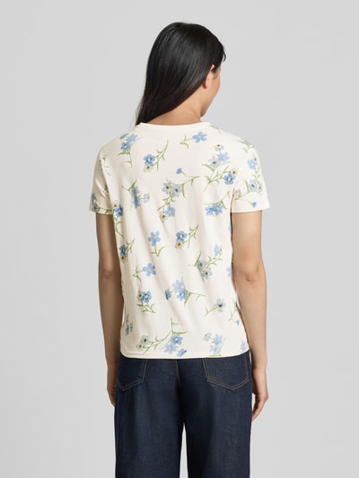 Jake*s Casual T-Shirt im Allover-Look mit Rundhalsausschnitt Offwhite 5