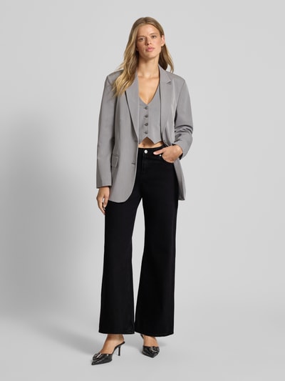 Review Jeansy z szerokimi nogawkami i 5 kieszeniami Czarny 1