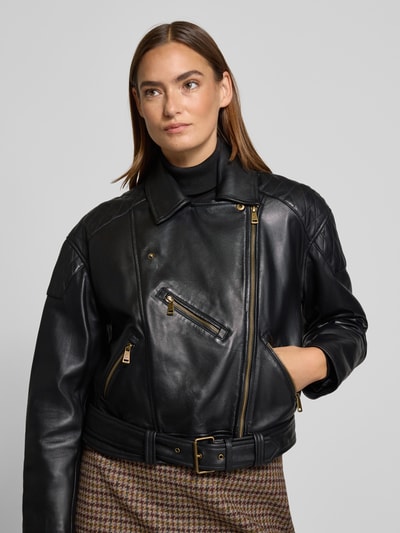 Lauren Ralph Lauren Bikerjacke aus Lammleder Modell 'GLANCEE' Black 3