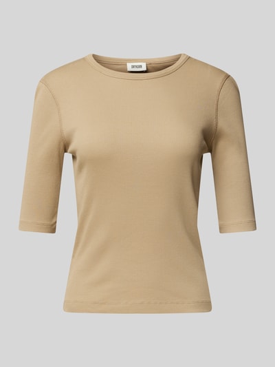 Drykorn T-Shirt in Ripp-Optik Modell 'SELAY' Beige 1