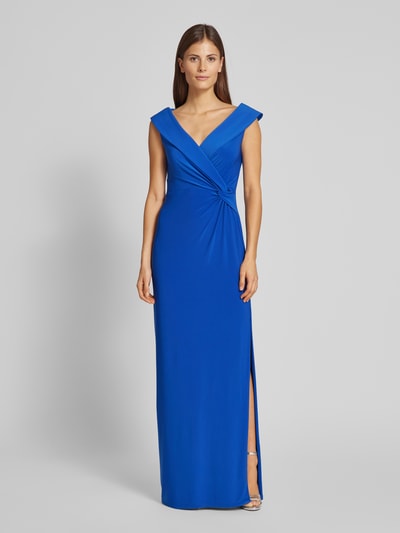 Lauren Ralph Lauren Abendkleid mit Knotendetail Modell 'LEONIDAS' Blau 4