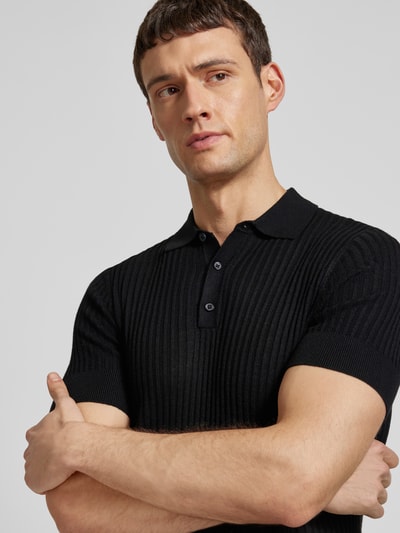 Antony Morato Slim Fit Poloshirt mit Strukturmuster Black 3