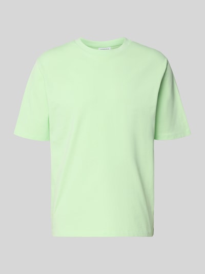 Produktfoto, Oversized T-Shirt mit Rundhalsausschnitt von Lindbergh aus reiner Baumwolle, hellgrün, gerade Form, glatte Textur.