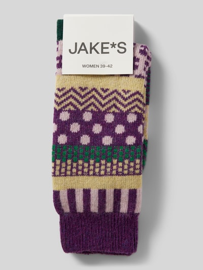 Jake*s Casual Socken mit Teilungsnähten Violett 3