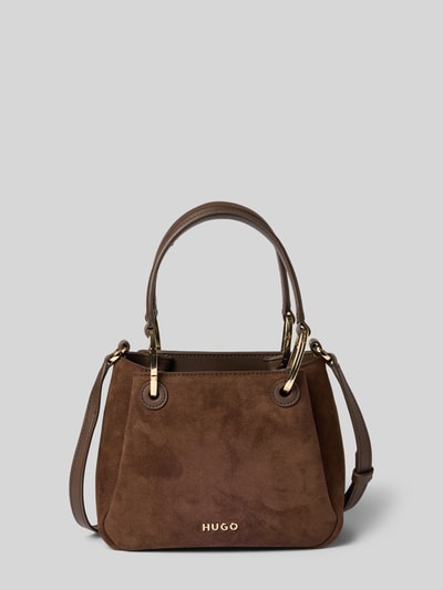 HUGO Handtas met leer-aandeel model 'Orin 2.0 S_Tote Mini' Donkerbruin - 1