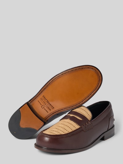 Clarks Slipper aus beschichtetem Leder Modell 'CraftJames' Dunkelbraun 4