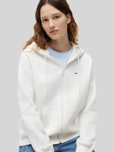 Tommy Jeans Bluza rozpinana o kroju regular fit z mieszanki bawełny Złamany biały 3
