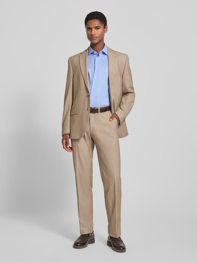 Christian Berg Men Regular Fit Business-Hemd mit Strukturmuster und Kentkragen Bleu 1