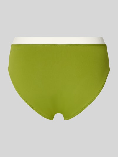 Produktfoto, Bikini-Slip mit Kontrastbund von Marc O'Polo, Optik: Unifarben in Grün, Label-Print, Bundabschluss: Kontrastbund, elastisch.