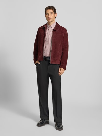 DRYKORN Lederjacke aus Ziegenvelours Modell 'RIKKA_2' Bordeaux 1