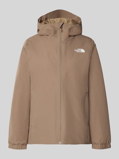 Produktfoto, Regular Fit Jacke mit Logo-Print Modell 'Quest Mono' von The North Face in Beige mit Kapuze und Reißverschluss, glatte Textur