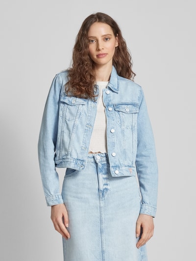 Guess Jeansjacke mit Label-Patch Modell 'DORIA' Hellblau 4