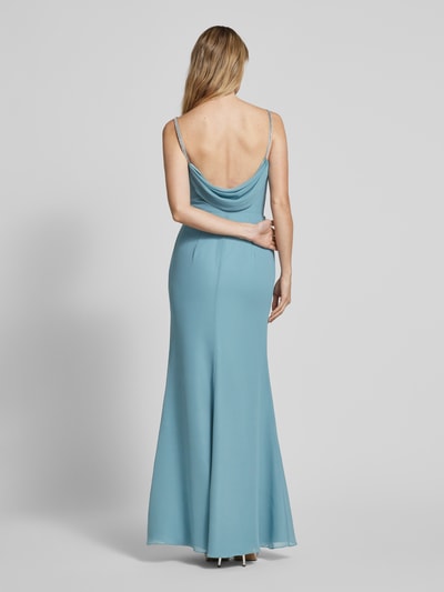 Luxuar Abendkleid mit Wasserfall-Ausschnitt Ocean 5