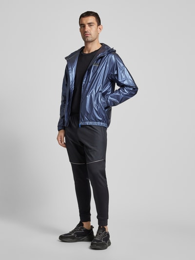 EA7 Emporio Armani Jacke mit Label-Print Metallic Blue 1