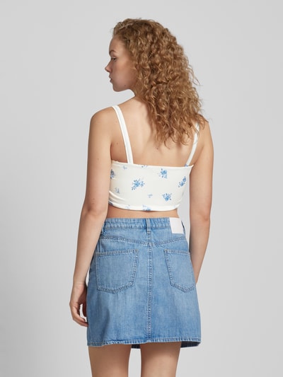 Gina Tricot Crop Top mit floralem Muster Weiss 5