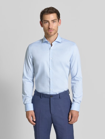 HUGO Koszula biznesowa o kroju slim fit z czystej bawełny model 'Kason' Błękitny 4