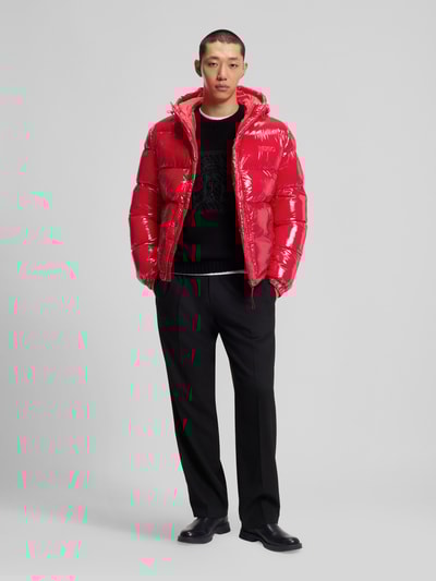 HUGO Kurtka pikowana o kroju regular fit z kapturem model ‘BARO’ Czerwony 1