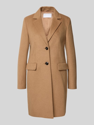 Jake*s Collection Regular fit lange jas met lanawol en reverskraag Camel - 2