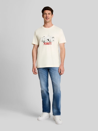 Tom Tailor Regular Fit T-Shirt aus reiner Baumwolle mit Peanuts®-Print Weiss 1