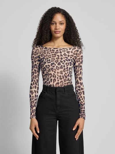 ZABAIONE Longsleeve aus Viskose-Mix mit Kaschmir-Anteil Mittelbraun Mel 4